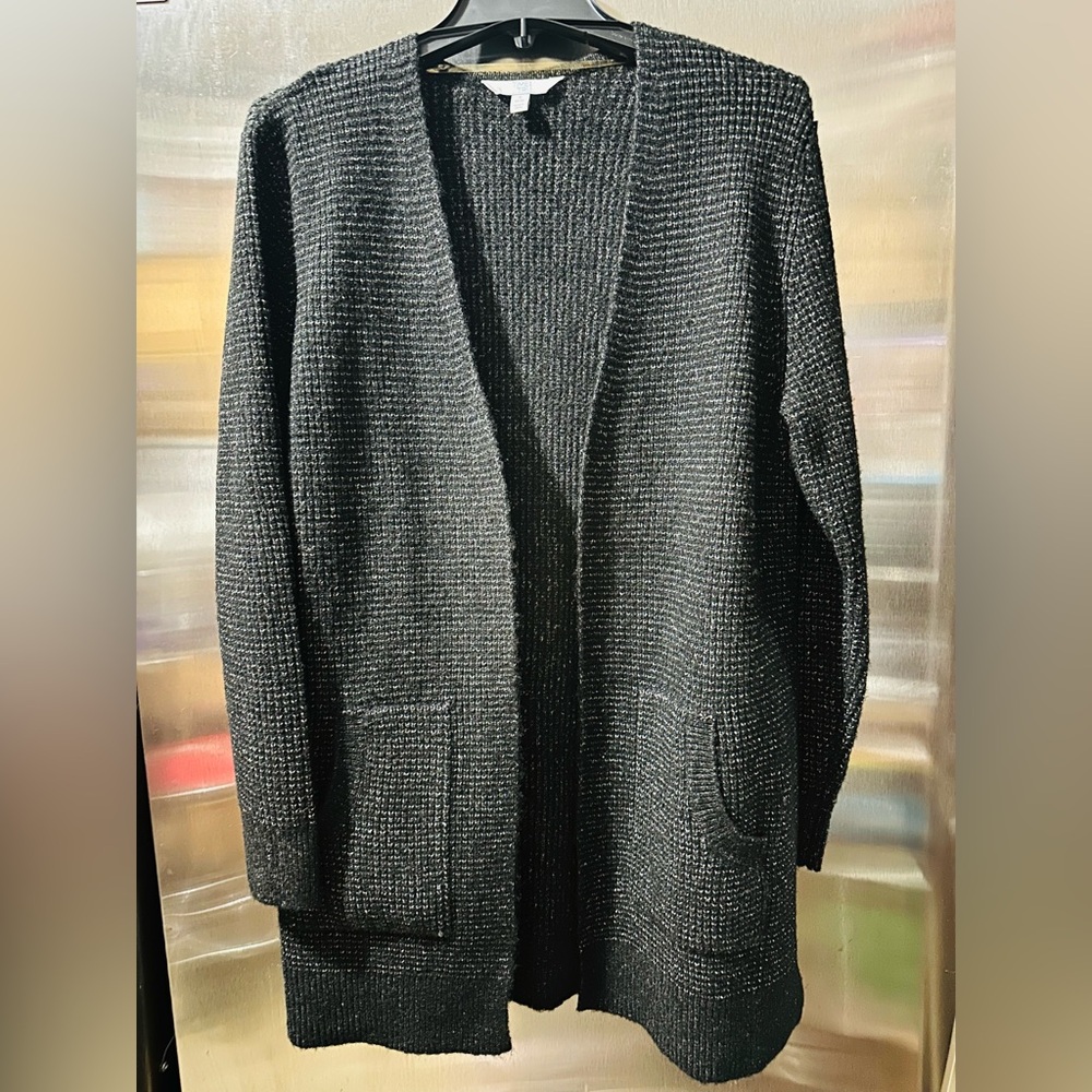 Time and Tru Charcoal Knit Cardigan NWOT